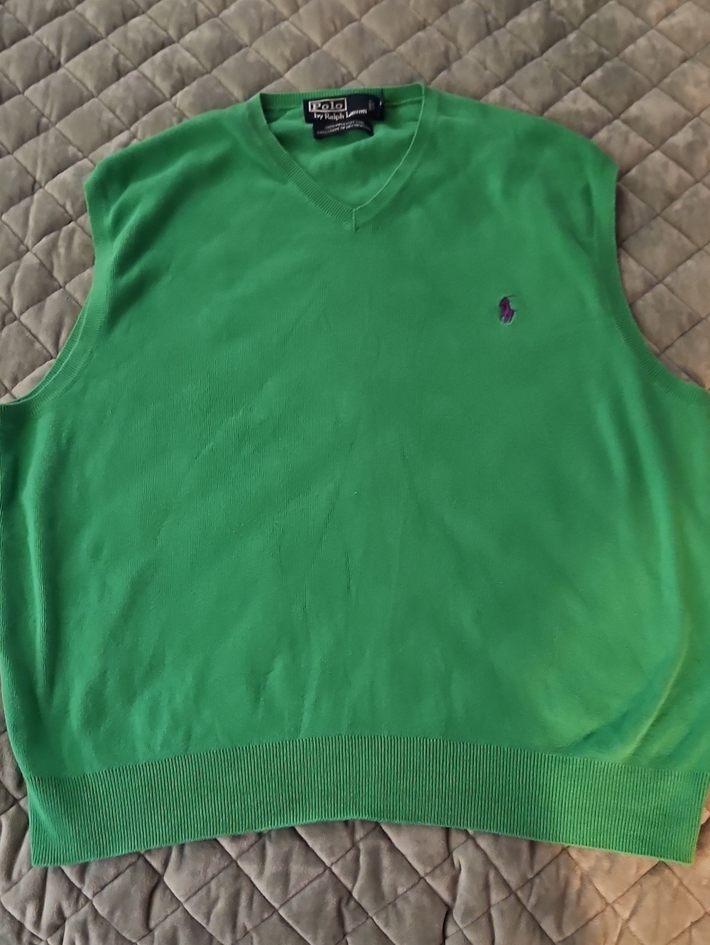 Polo by Ralph Lauren Bright Green V-Neck Sleeveless Sweater Vest